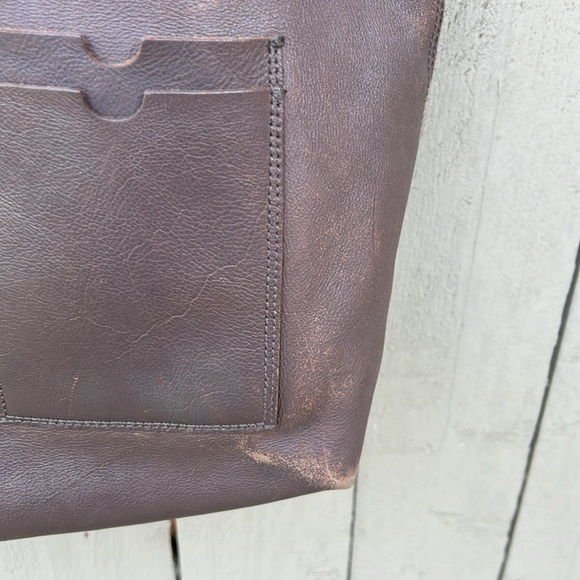 Madewell the Transport Satchel With Pockets Bohemian Festival Distressed Leather - Picture 8 of 15
